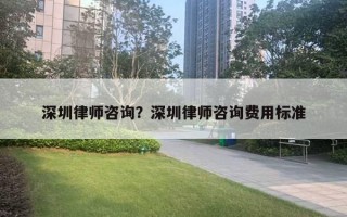 深圳律師咨詢？深圳律師咨詢費(fèi)用標(biāo)準(zhǔn)