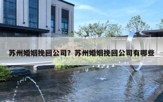 蘇州婚姻挽回公司？蘇州婚姻挽回公司有哪些