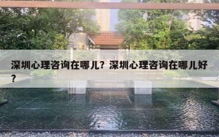 深圳心理咨詢在哪兒？深圳心理咨詢在哪兒好?