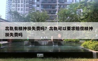 出軌有精神損失費嗎？出軌可以要求賠償精神損失費嗎