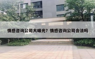 情感咨詢公司大曝光？情感咨詢公司合法嗎