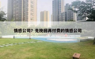 情感公司？先挽回再付費的情感公司