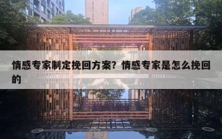 情感專家制定挽回方案？情感專家是怎么挽回的