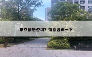 果然情感咨詢？情感咨詢一下