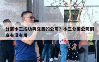 分離小三成功再交費(fèi)的公司？小三分離公司到底有沒有用