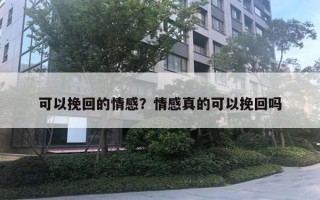 可以挽回的情感？情感真的可以挽回嗎