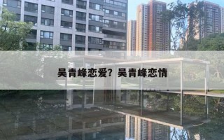 吳青峰戀愛？吳青峰戀情